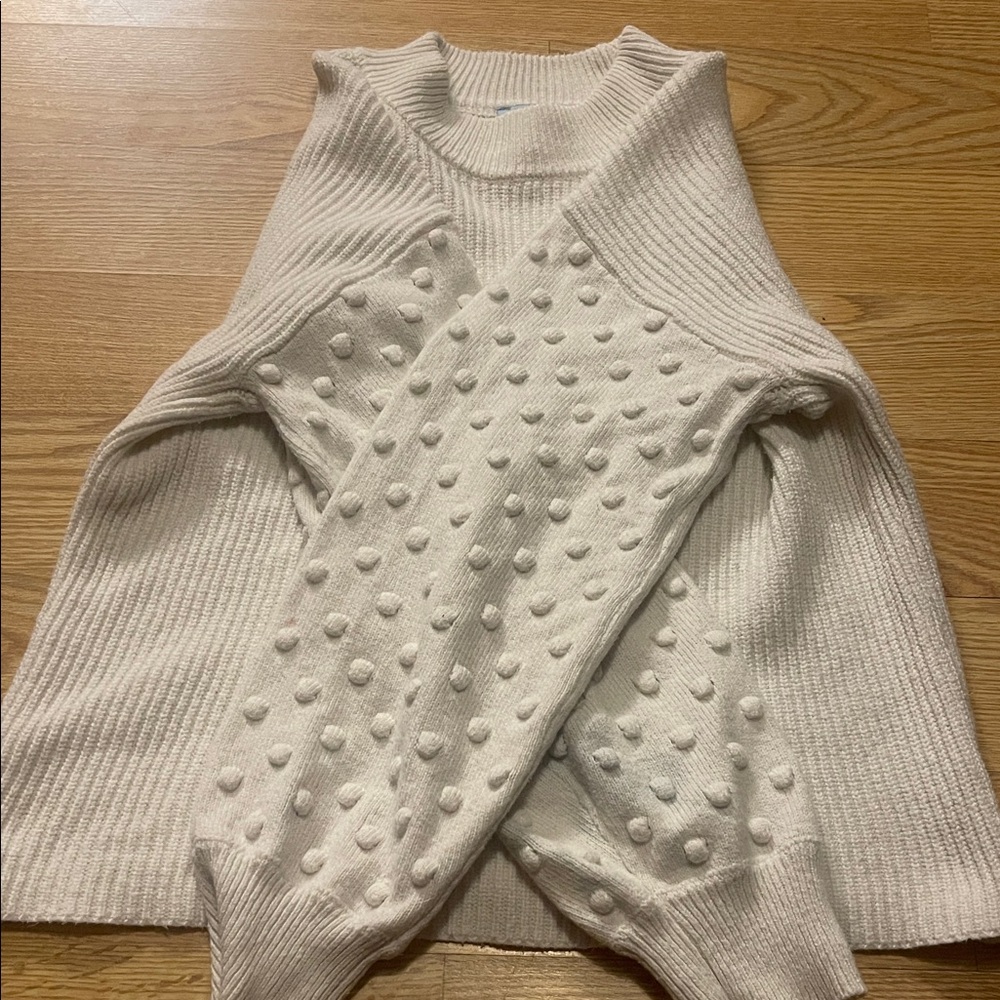 CeCe Cream Textured Sweater